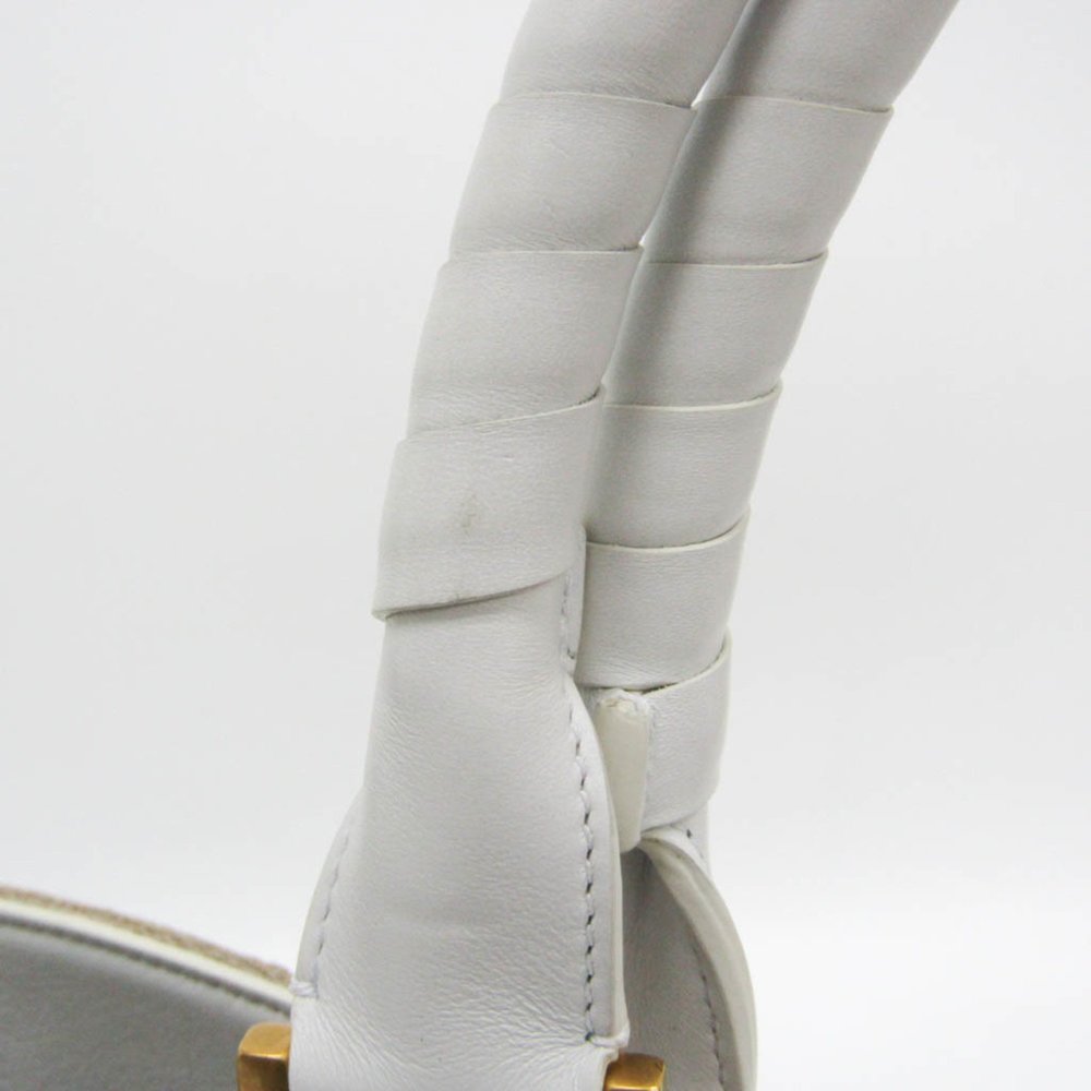 CHLOE MARCIE Beige White Leather Linen Tote Bag CHC23US651J9920H - Picture 9 of 11